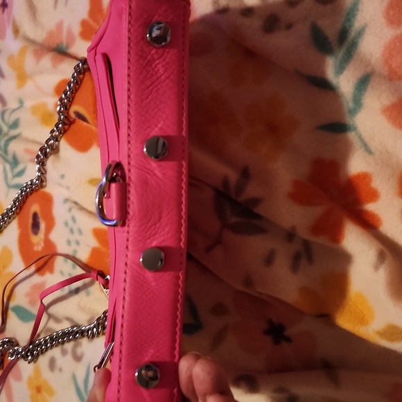 Rebecca Minkoff Bright Pink Leather Purse. 28 Long, 9x6 Body. Excellent Used. - Picture 5 of 8